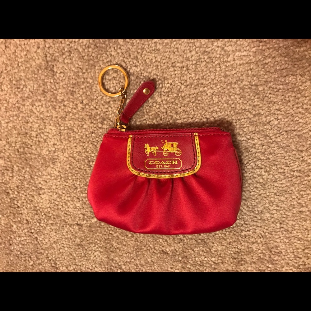 Coach silk coin purse!